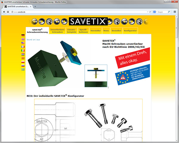 Savetix® unverlierbare Schrauben, Schraubensicherung