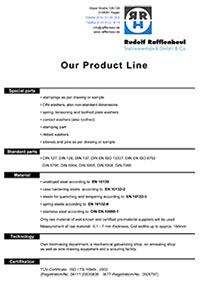 Product line Company data der Rudolf Rafflenbeul Stahlwarenfabrik GmbH & Co.