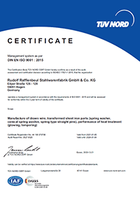 TÜV certificate DIN EN ISO 9001:2008