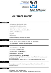 Lieferprogramm der Rudolf Rafflenbeul Stahlwarenfabrik GmbH & Co.